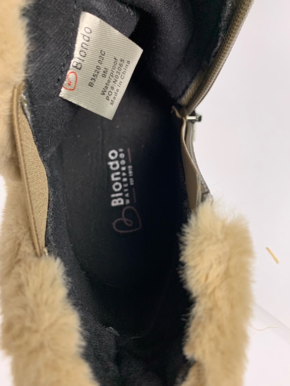 Blondo Waterproof Ankle Boots Womens 9 Taupe Faux Suede Fur Trim NEW NWT - Picture 9 of 14